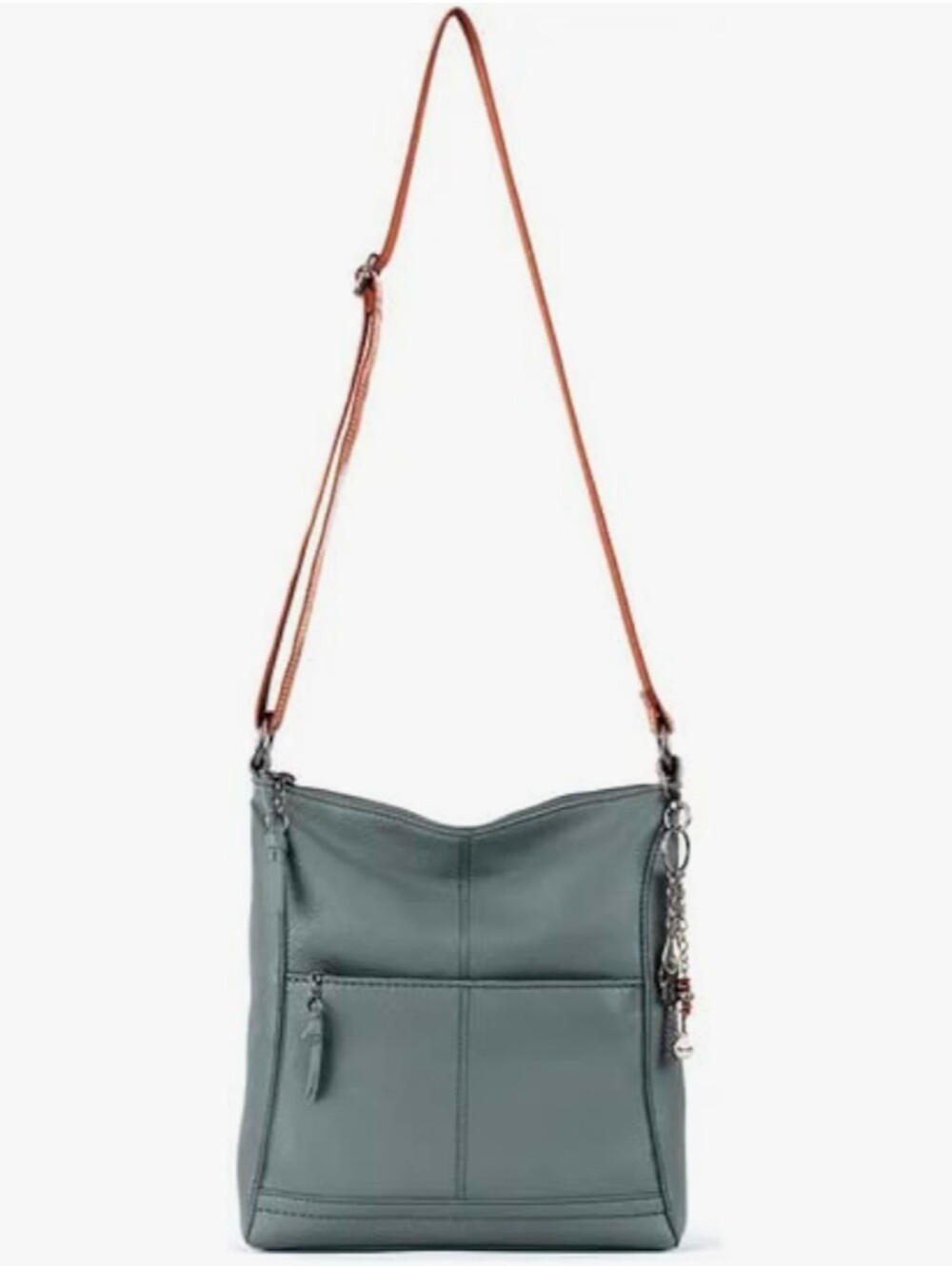 The Sak Lucia Crossbody Bag Dusty Blue Leather - Picture 2 of 12